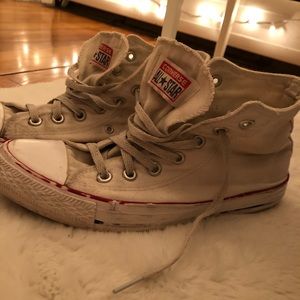 White Converse high tops